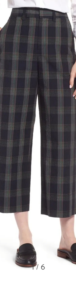 1901 plaid wide leg pant